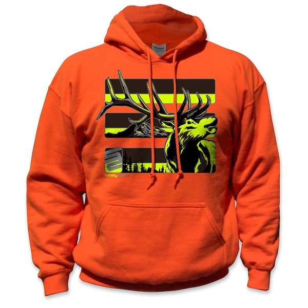 Stealth Elk Reflective High Visibility Hoodie, Orange, 2XL